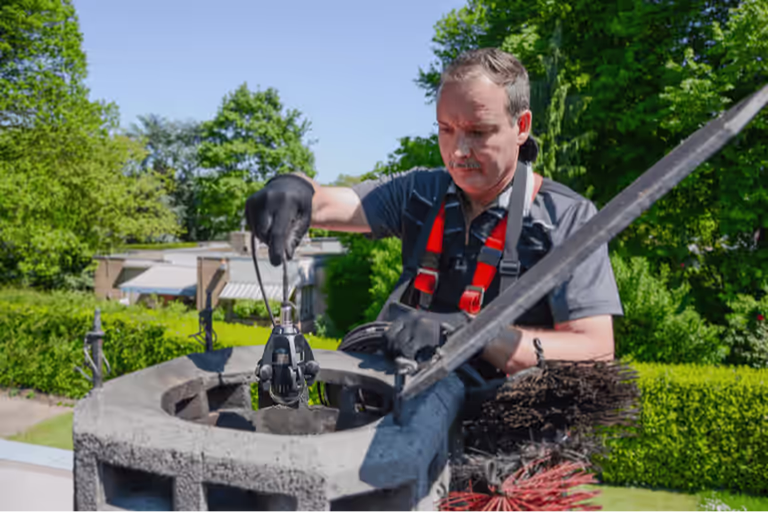 Patrick die een inspectie gaat doen doormiddel van een camera